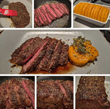 Beef Eye Fillet with Kumara Terrine & Port Reduction