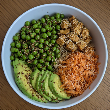 Sesame Tofu Bowl with Edamame & Avocado