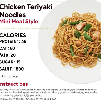 Chicken Teriyaki Noodles (Mini Meal Style)