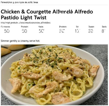 High-Protein Chicken & Courgette Alfredo Pasta (Light Twist)
