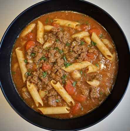 Chunky Bolognese Soup with Penne