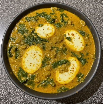 Vegetarian Egg & Spinach Curry