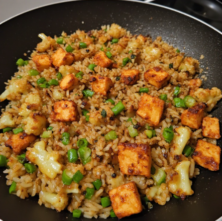 Crispy Tofu & Cauliflower Rice Stir-Fry