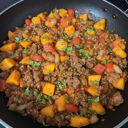 Spicy Beef & Sweet Potato Skillet
