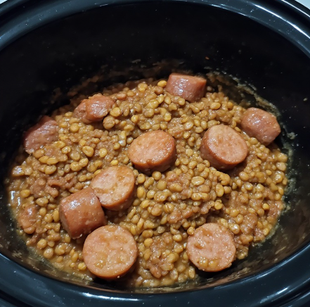 Slow Cooker Sausage & Lentil Casserole