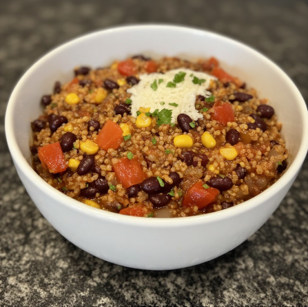 One-Pot Smoky Black Bean & Quinoa Chilli