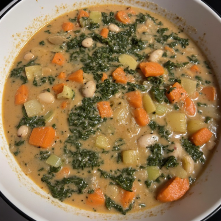 One-Pot Creamy White Bean & Kale Stew
