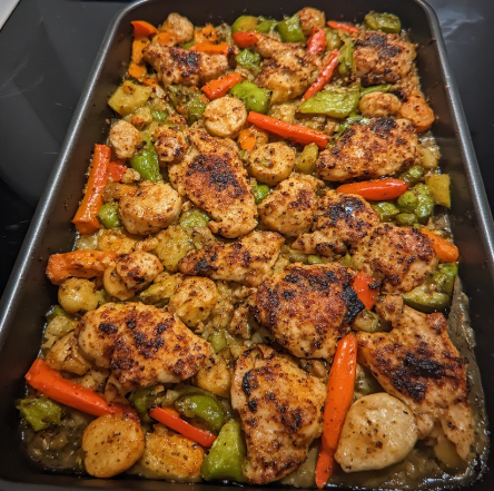 One-Pan Lemon Garlic Chicken & Veg Traybake
