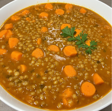 One-Pot Spiced Red Lentil & Carrot Soup