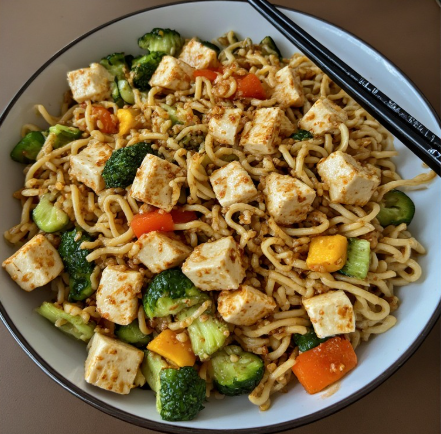 Tofu & Mixed Vegetable Noodle Stir-Fry