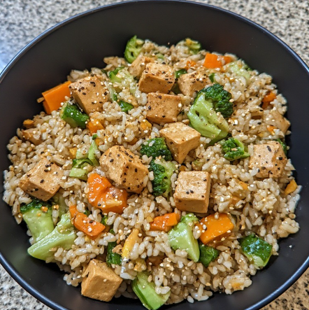 Egg Fried Rice with Mixed Veg & Tofu