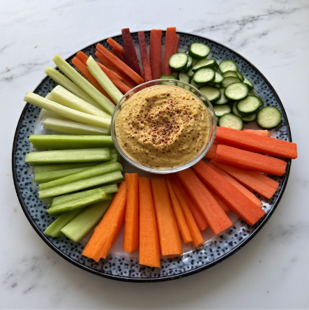 Zendaya-Inspired Hummus & Veggie Snack Plate
