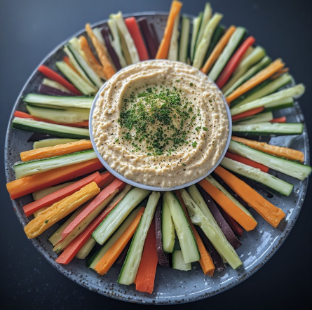 Zendaya-Inspired Hummus with Veggie Sticks