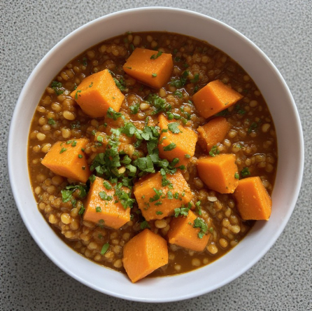 Zendaya-Inspired Sweet Potato & Lentil Curry Bowl