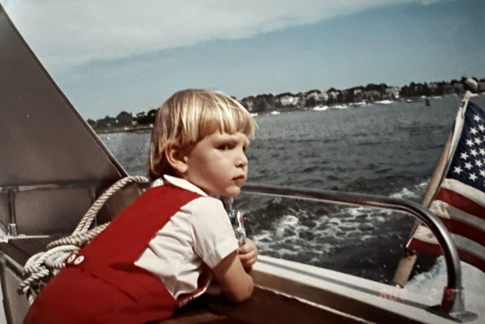The ICW News Harbormaster surveying the weather, Boston Harbor - 1991.
