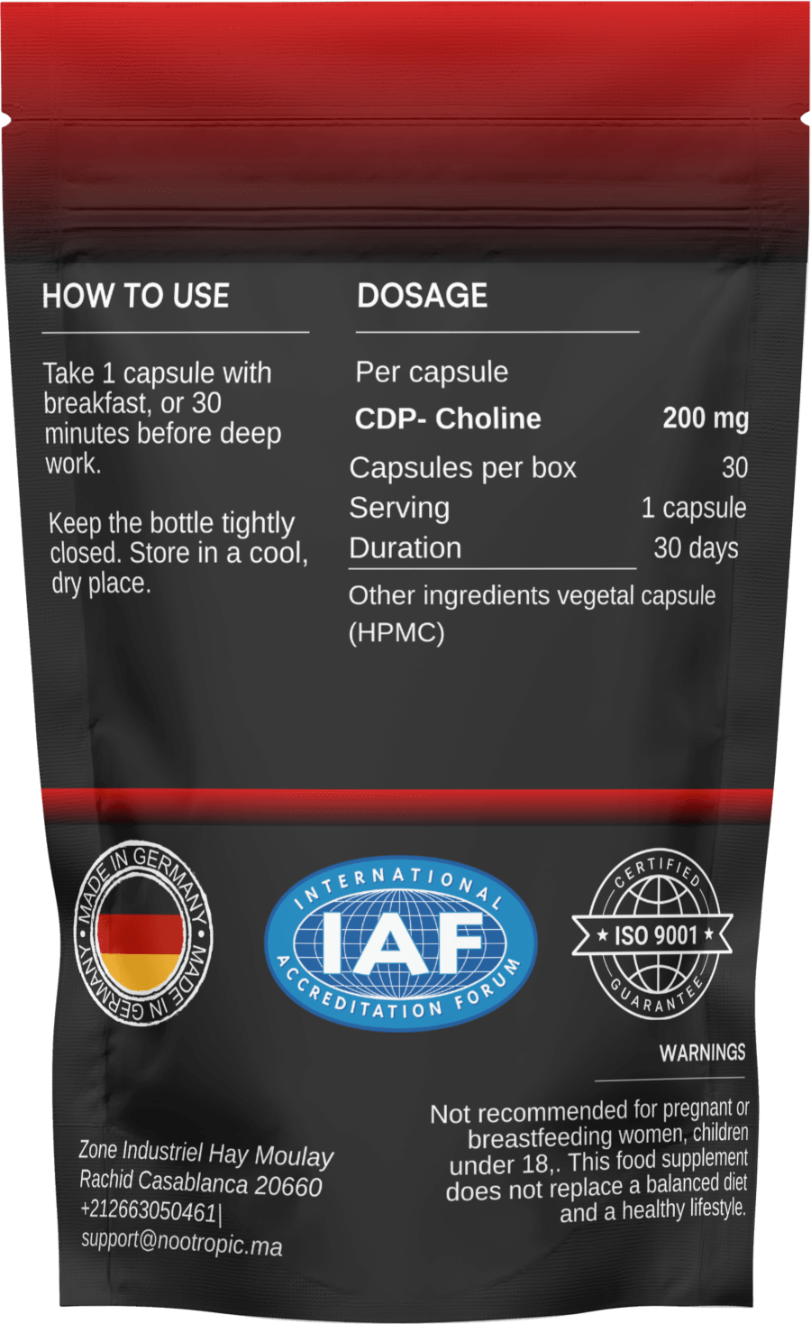 Citicoline CDP-Choline 200mg — Choline + Cytidine