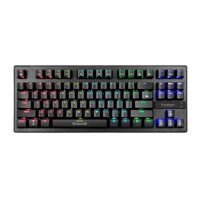Teclado Gamer Mecánico Marvo KG901 80% RGB Blue Switch