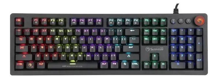 Teclado Mecánico Marvo KG917 QWERTY Negro Switch Blue
