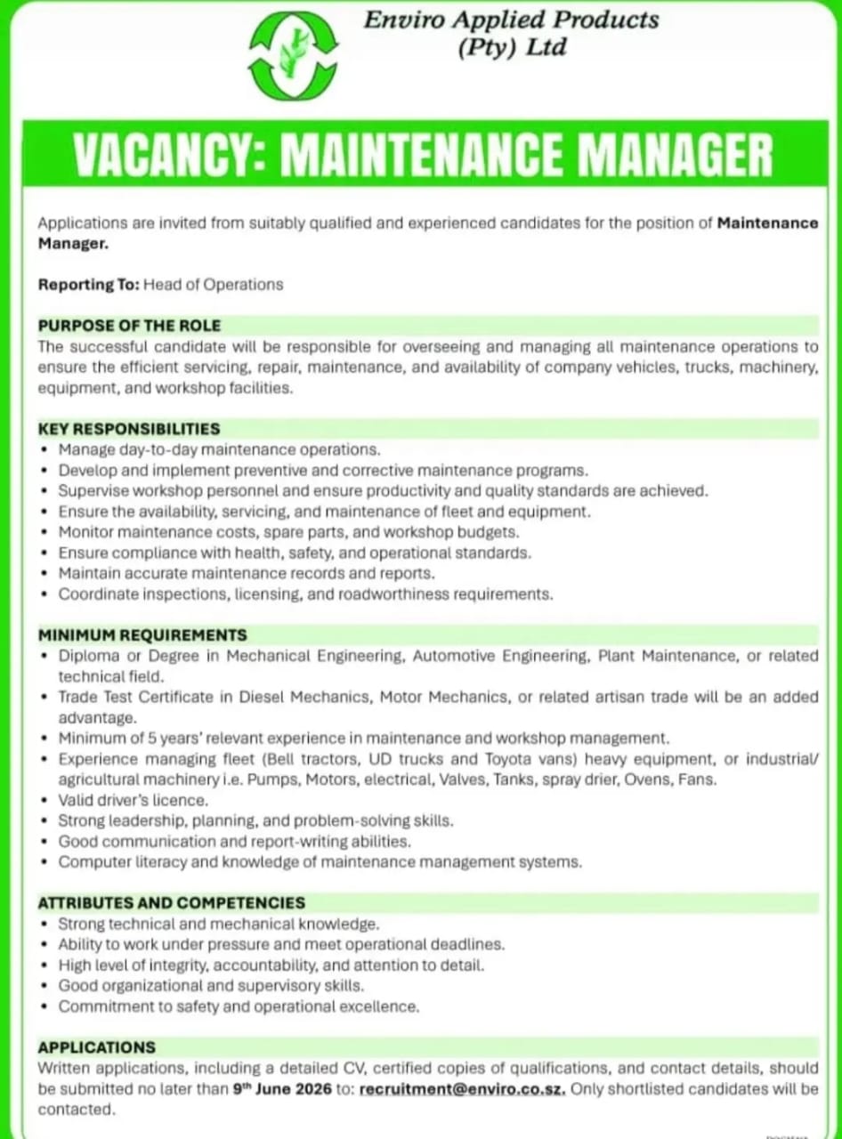Maintenance Manager