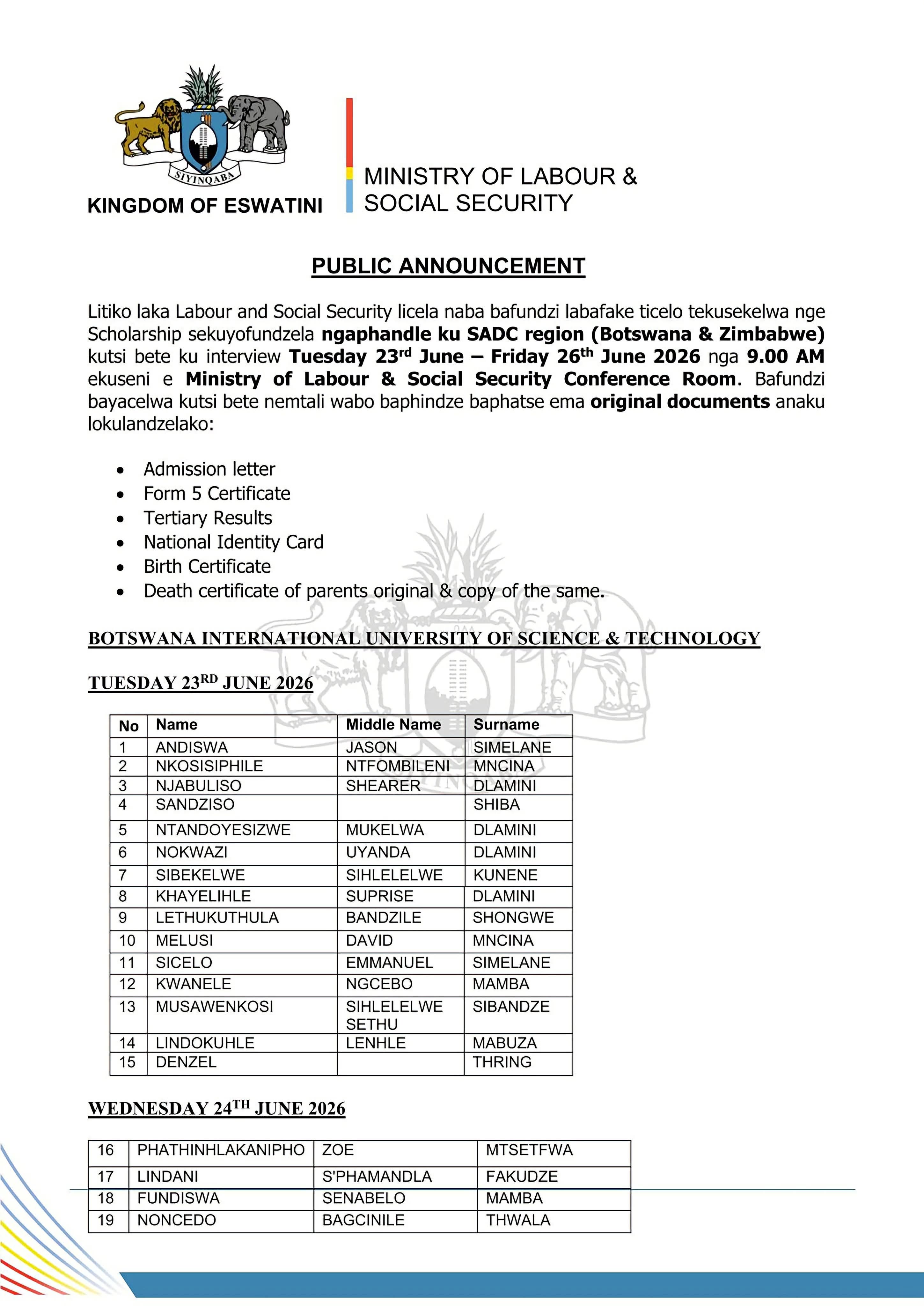 Scholarship Arlet Announcement 