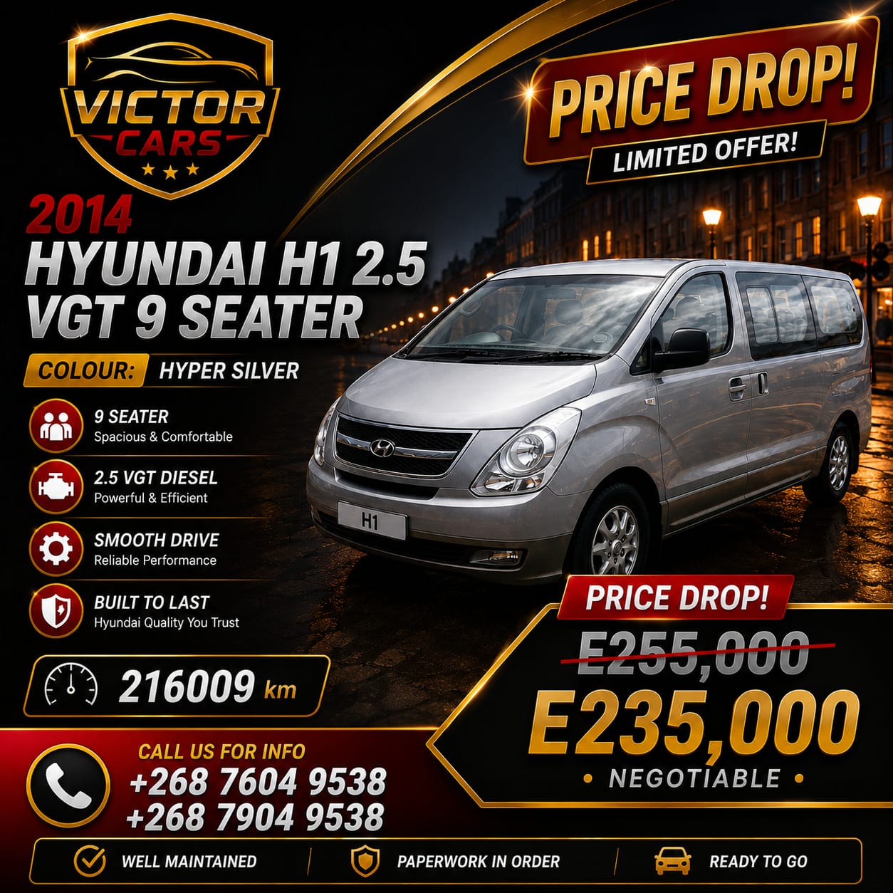 2014 Hyundai H12.5 VGT 9 Seater