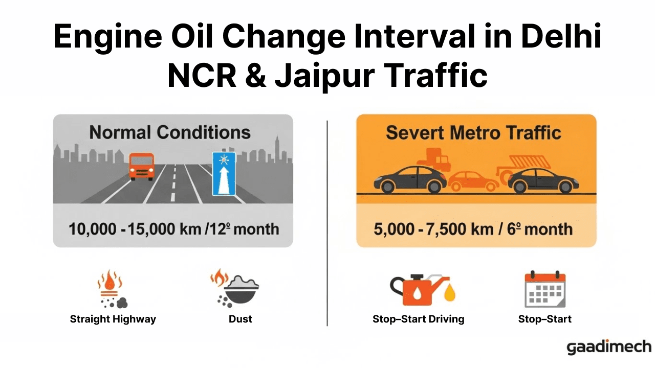 Best Time to Change Engine Oil in Delhi NCR and Jaipur Traffic