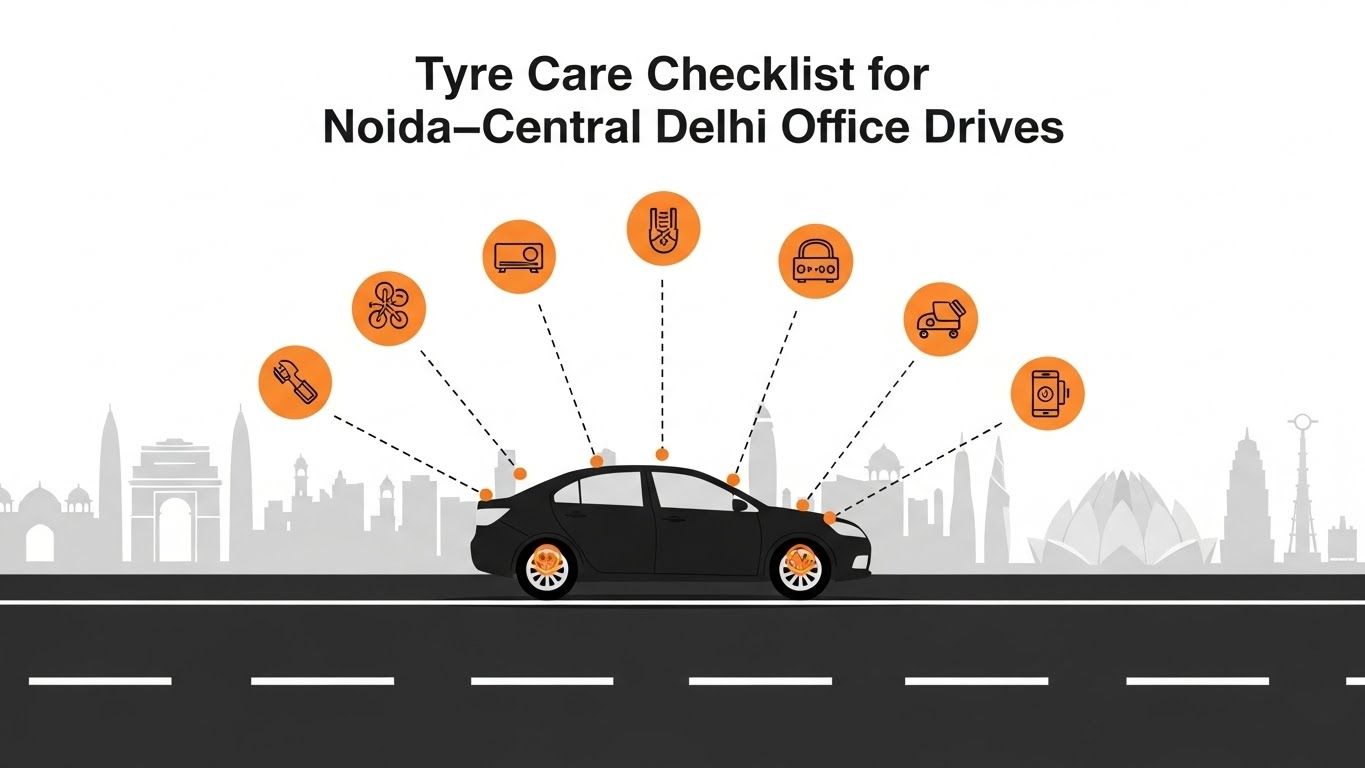 Tyre Care Checklist for Office-Goers Driving from Noida to Central Delhi