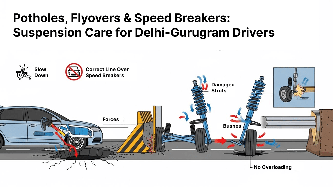 Potholes, Flyovers and Speed Breakers: Suspension Care Tips for Delhi and Gurugram Drivers