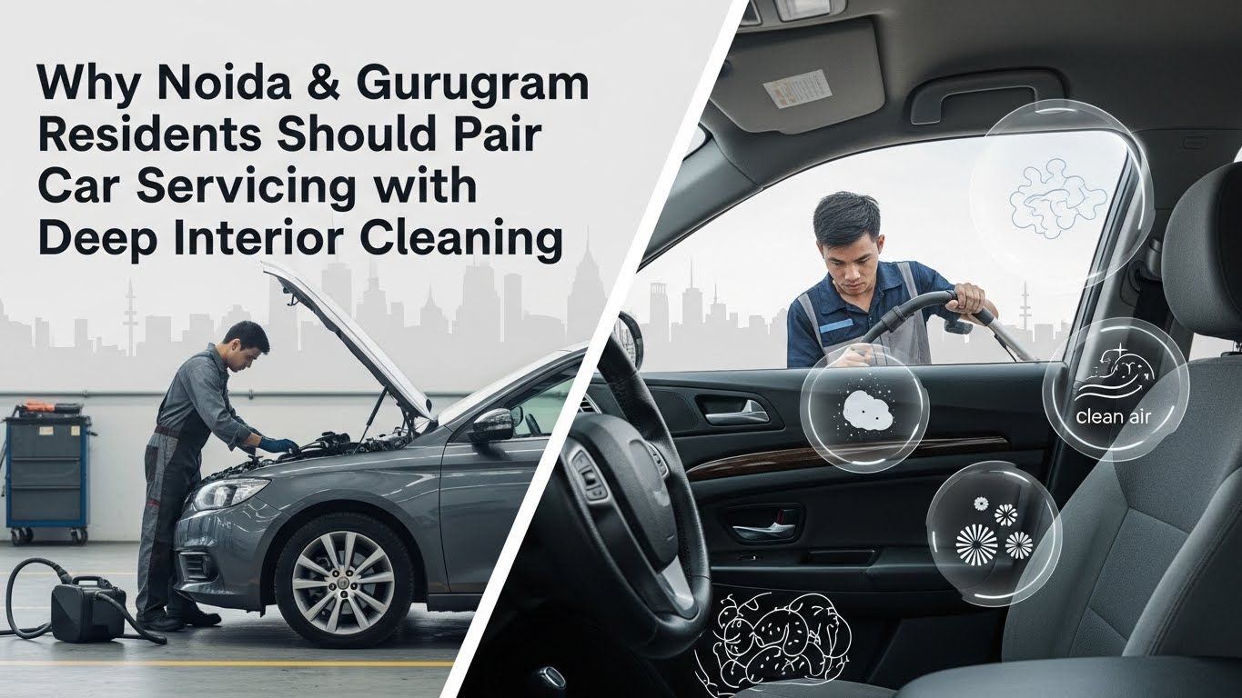 Why Noida and Gurugram Residents Should Pair Car Servicing with Deep Interior Cleaning