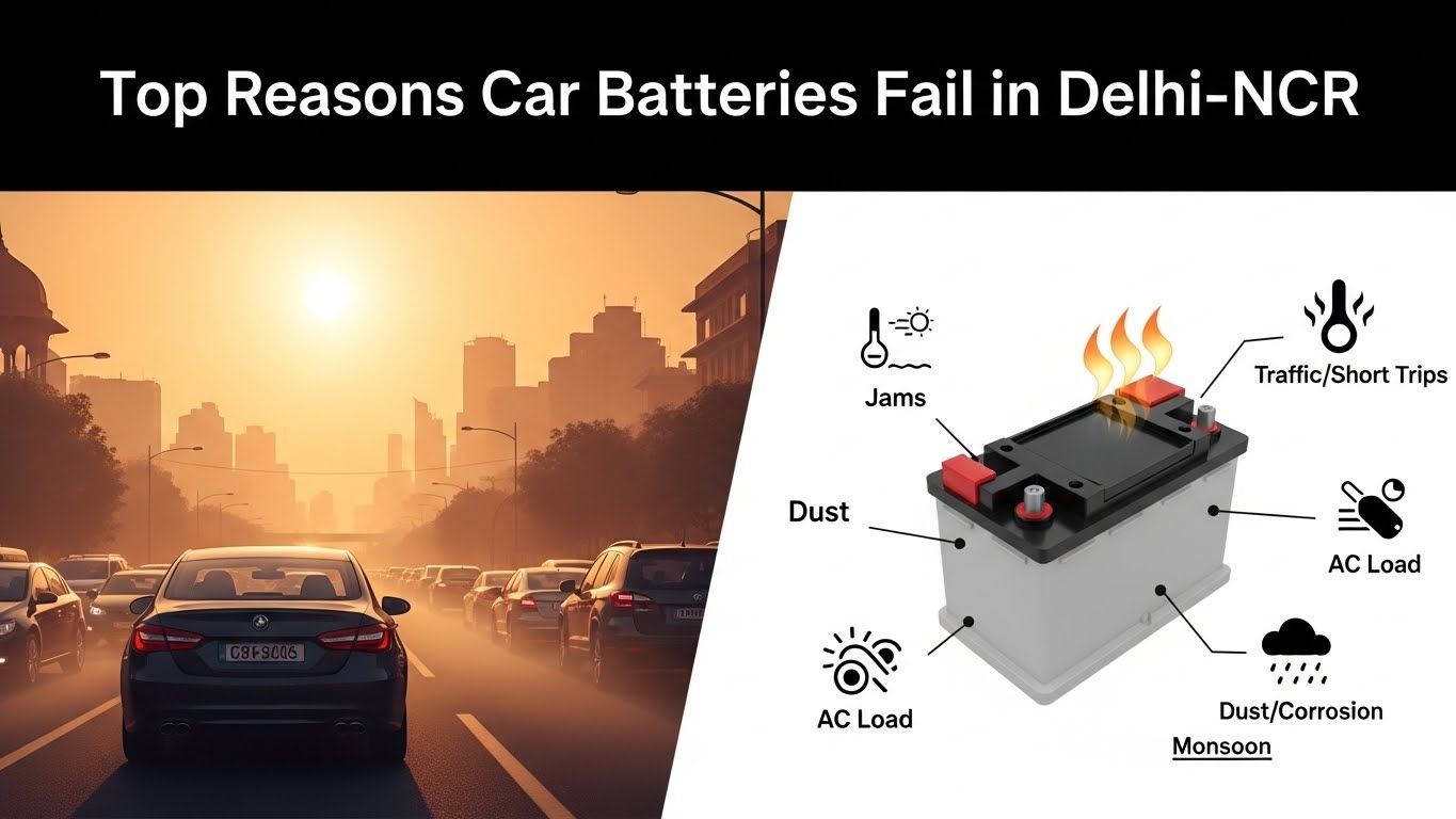 Top Reasons Car Batteries Fail in Delhi–NCR and How Regular Service Avoids It