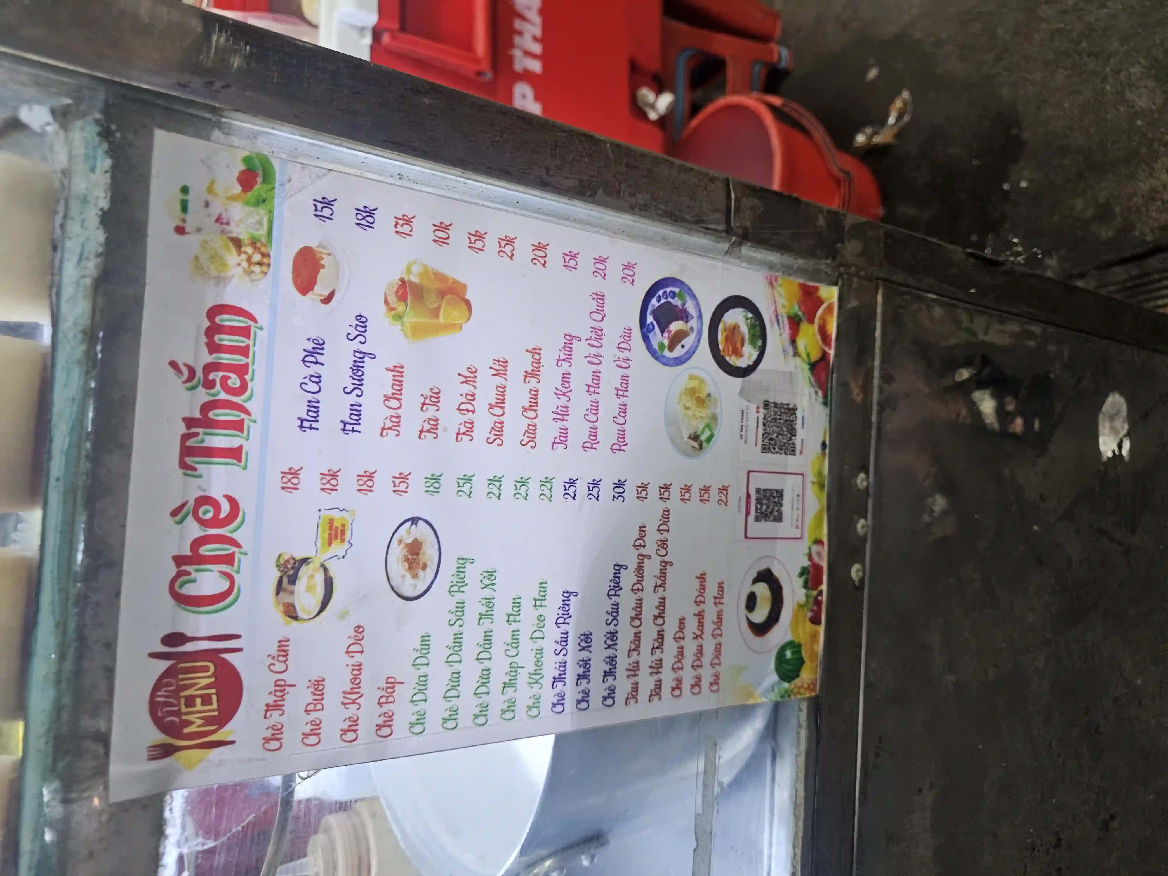 Menu quán chè Thắm siêu rẻ