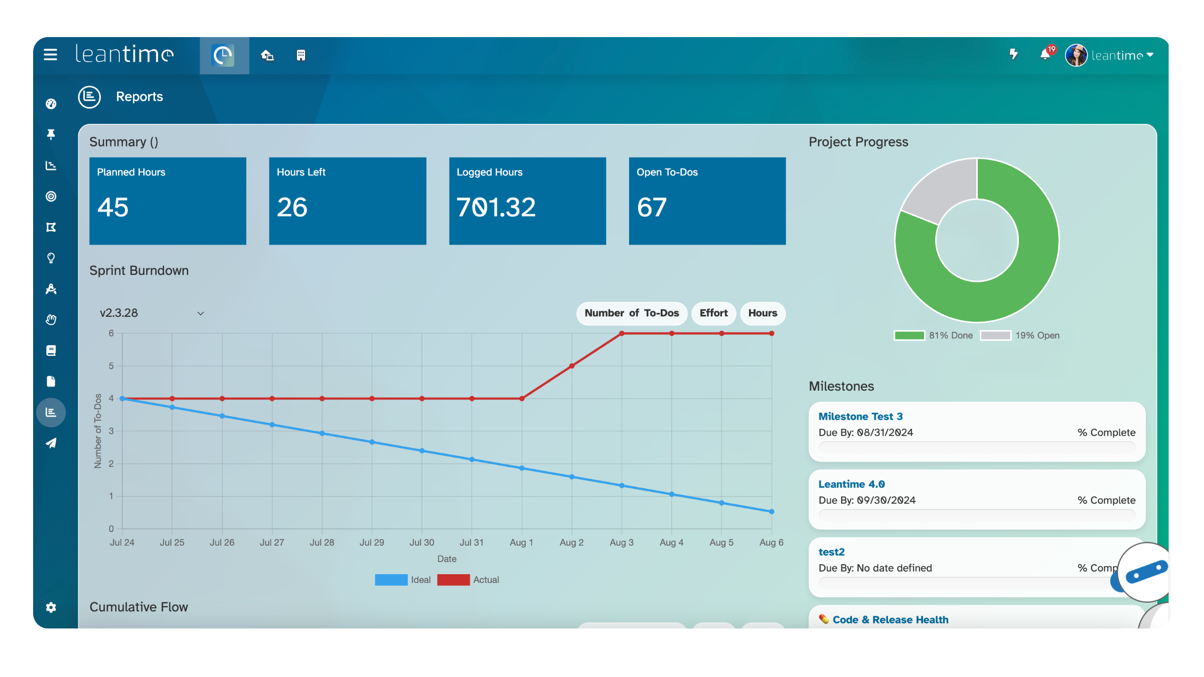 Leantime Kanban and UI Image