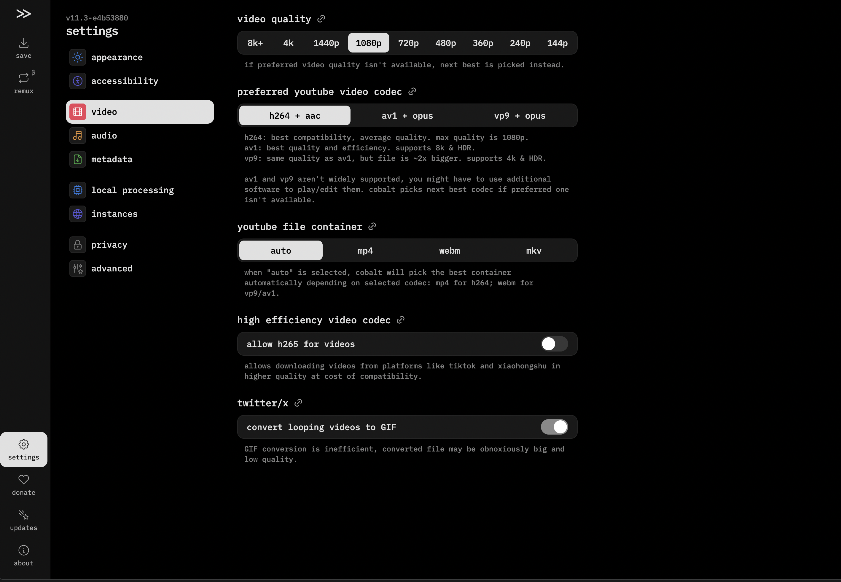 Cobalt tools Settings Dashboard and UI Image