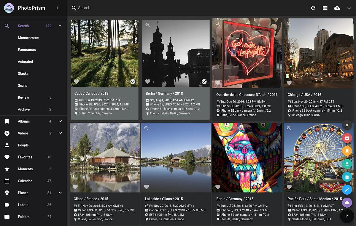 Photoprism Dashboard and UI Image