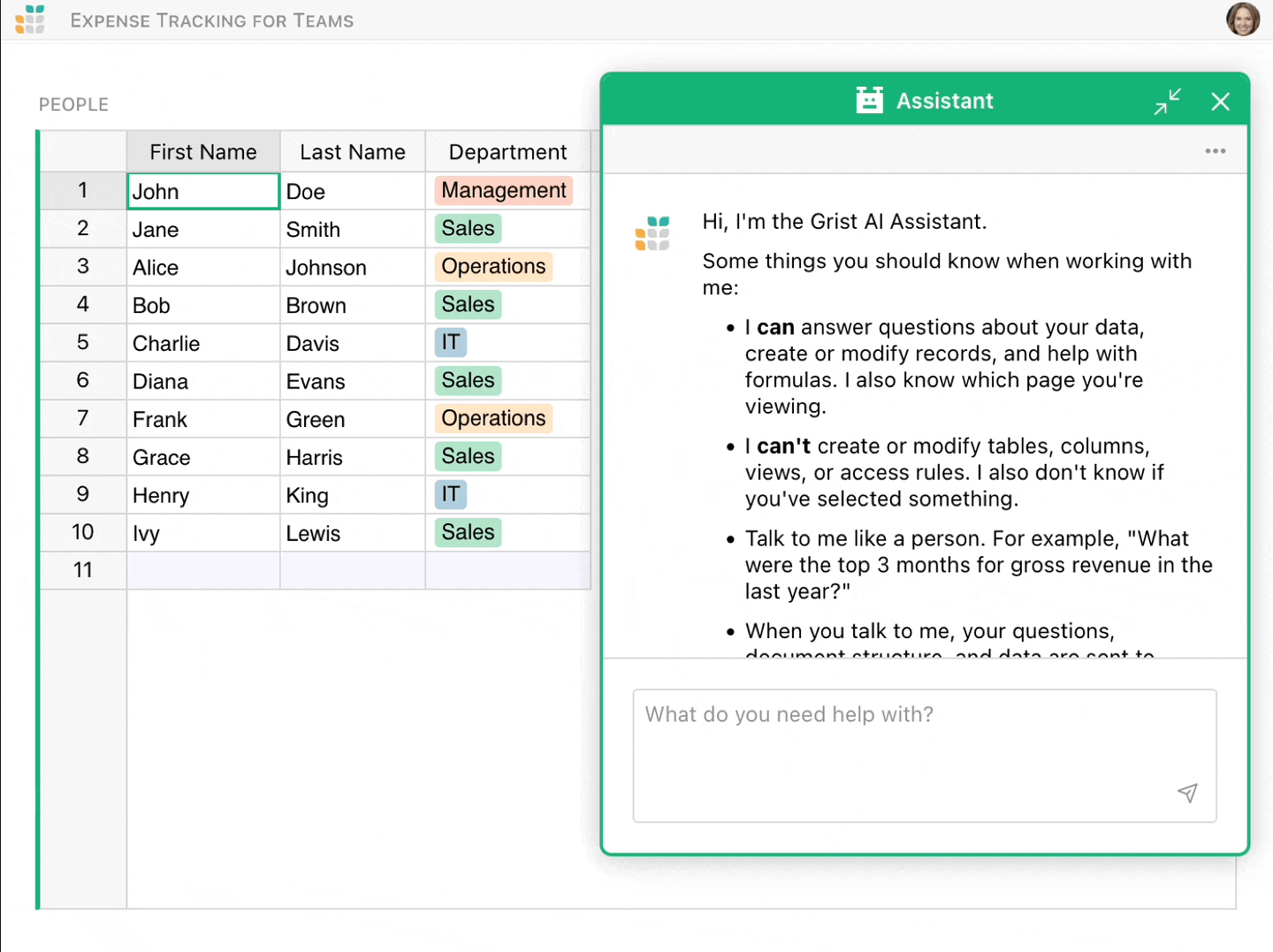 Grist open source relational spreadsheet