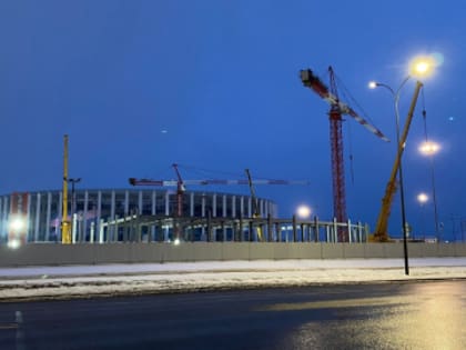 Заливка фундамента Ледового дворца на Стрелке завершилась в Нижнем Новгороде