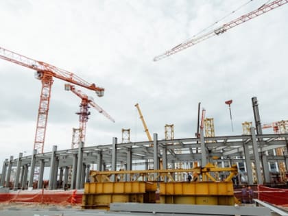 Монтаж металлоконструкций для Ледовой арены на Стрелке завершится в 2023 году