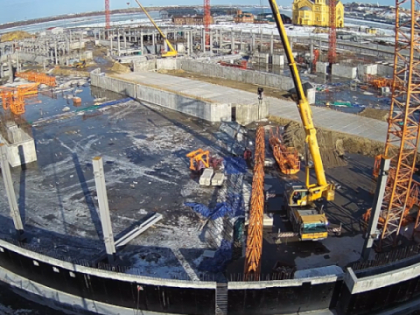 Металлоконструкции Ледовой арены на Стрелке смонтируют к осени 2023 года