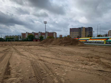 На тренировочной площадке ФОКа «Мещерский» начались работы по замене натурального покрытия футбольного поля на искусственное