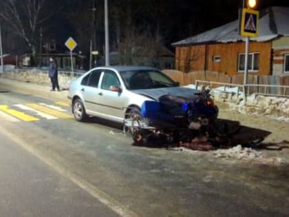 Пьяный водитель снегохода столкнулся с иномаркой в Ваче