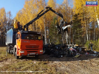 В поселке Останкино ликвидируют несанкционированную свалку