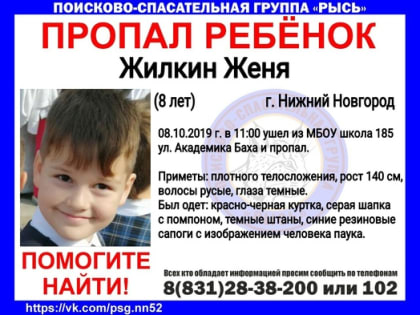 В Ленинском районе ищут 8-летнего мальчика, пропавшего после уроков