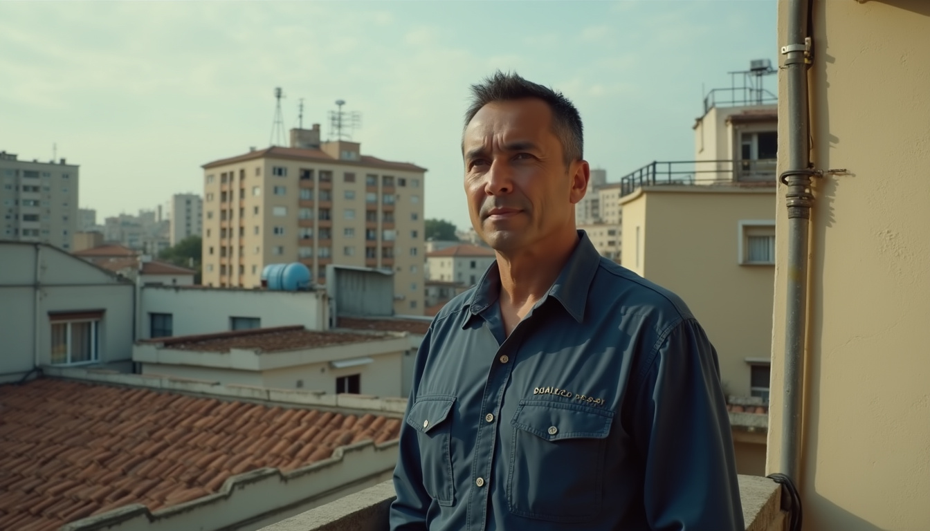 Antenista en Barcelona en Barcelona: toma de antena del salón con el medidor de campo conectado al cable
