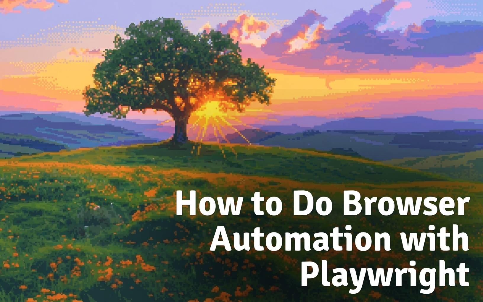 Technical browser automation architecture showing Playwright controlling a portal with authentication, validation, logs, retries, and failure alerts.
