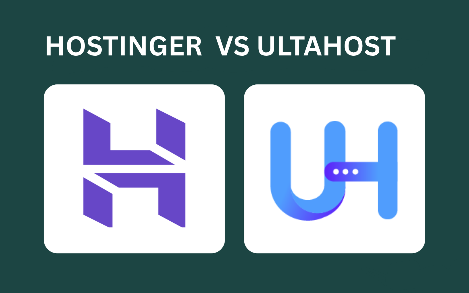 Side-by-side comparison of Hostinger and UltaHost hosting plans showing pricing and key features