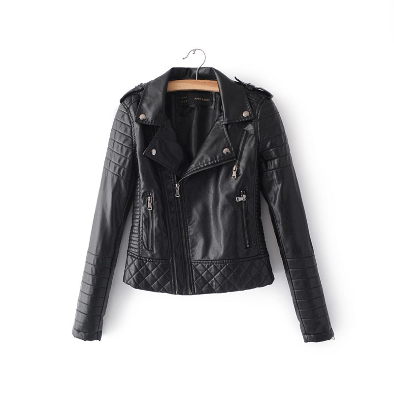Women Fashion Soft Faux Leather Jackets -Motorcyle Zippers Biker Blue Coat Image 7 Women Fashion Soft Faux Leather Jackets -Motorcyle Zippers Biker Blue Coat Image 7