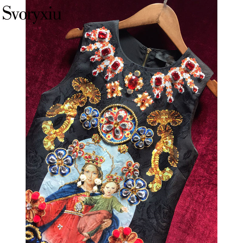 Vintage Black Mini Dress Women's Sleeveless Luxurious Diamonds Dress Image 3 Vintage Black Mini Dress Women's Sleeveless Luxurious Diamonds Dress Image 3