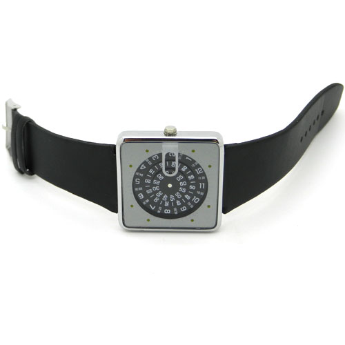 Unique Men Watch Square Dial Turntable Numeral Creative Fashion Quartz Wristwatch For Men Image 4 Unique Men Watch Square Dial Turntable Numeral Creative Fashion Quartz Wristwatch For Men Image 4