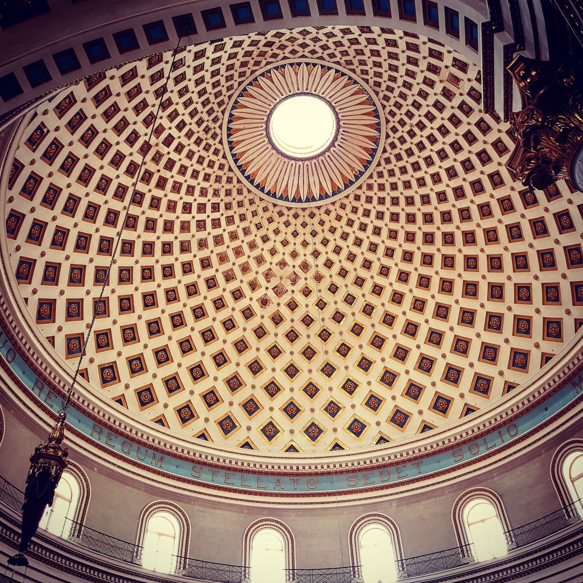 Rotunda at Malta dome church with fractal pattern