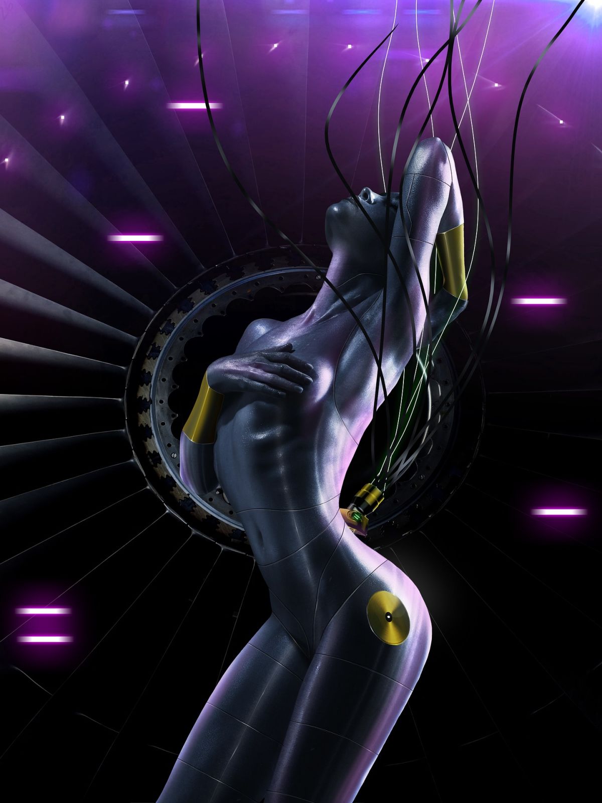 Sexy android, future, science fiction, artwork, woman, puppet, robot